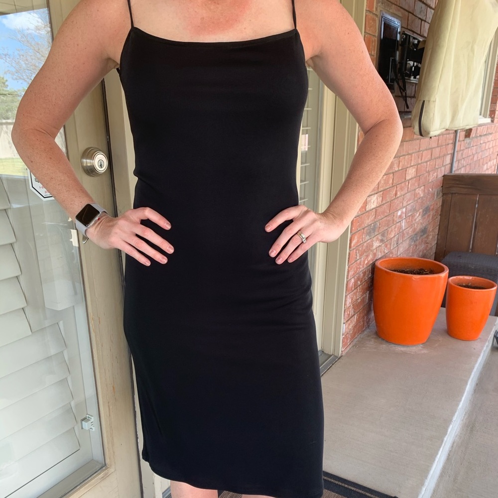 Black knee length dress